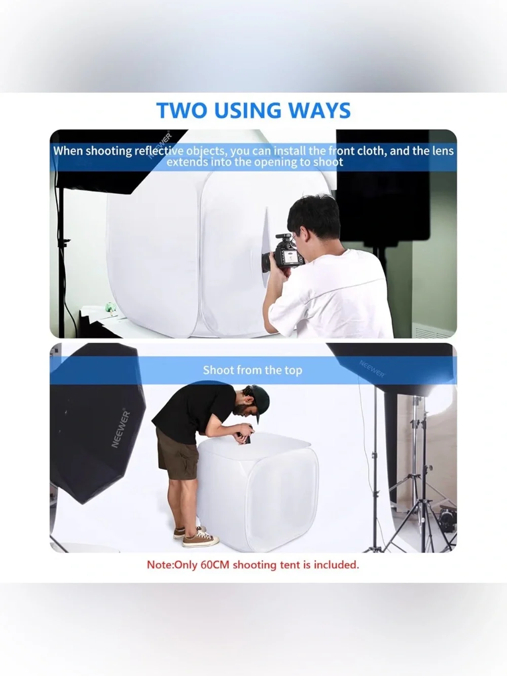 Neewer® 24x24 inch/60x60 cm Photo Studio Shooting Tent